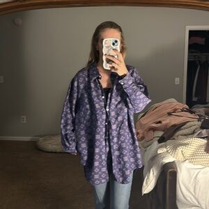 Vintage Purple Oversized Button Down